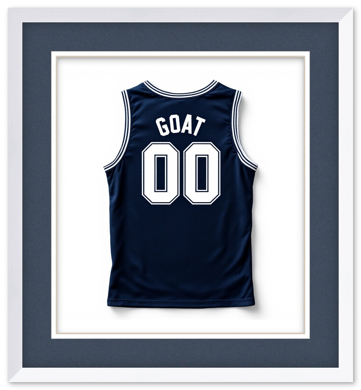 CustomPictureFrames.com Solid Wood Jersey Shadow Box Frame - Bright White - Sizes 24x26 - Wall Display With Double Mat Made in the USA